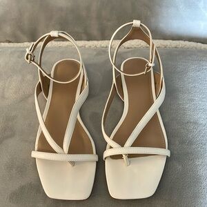 Aldo White Strappy Sandals Size 6.5 (Ankle strap)